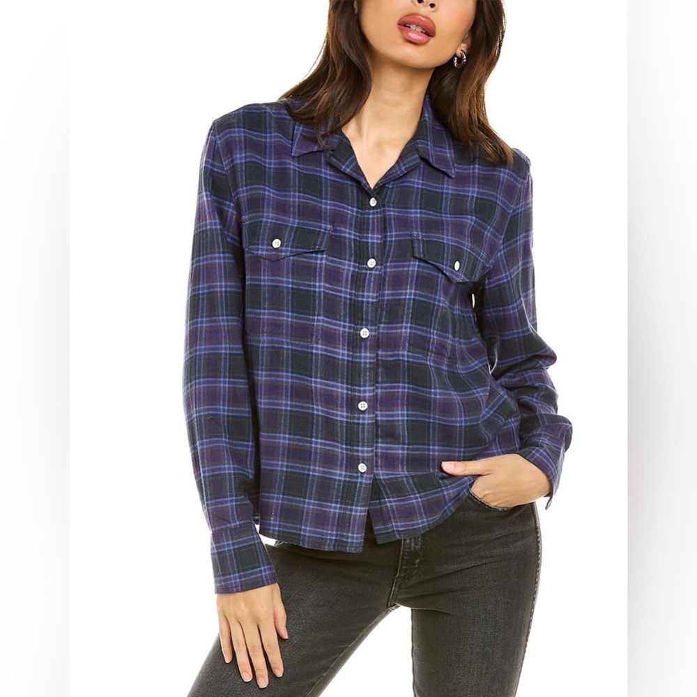 RARE RAG & BONE NWT MAY LONG SLEEVE PLAID SHIRT— S